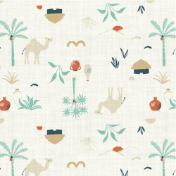 Algodón estampado OASIS Blanco roto / Multicolor vintage